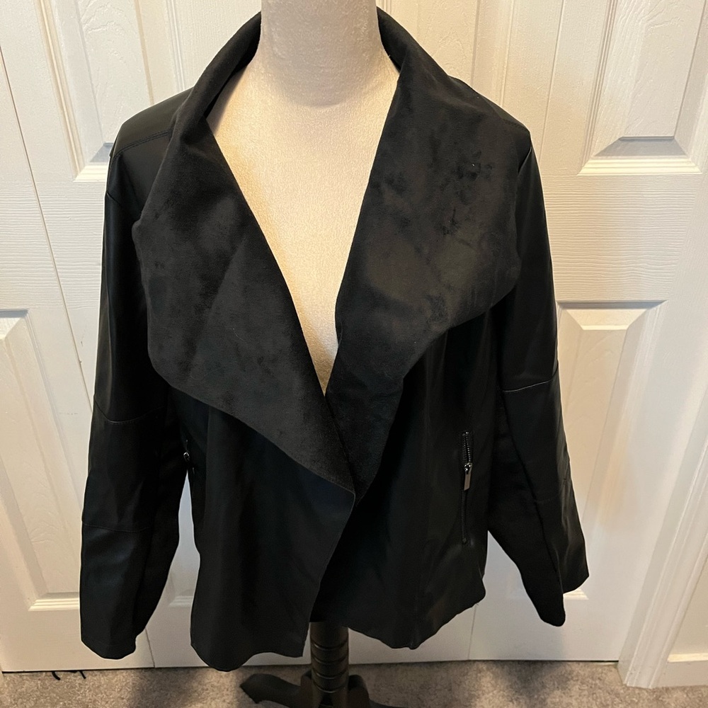 Bagatelle size 1X Faux Leather Women's Black Jacket